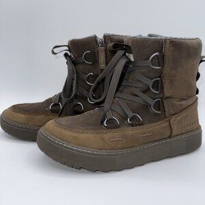 Forsake Lucie Boot Brown Waterproof Leather Size 6.5 Outdoor Sneaker Side Zip